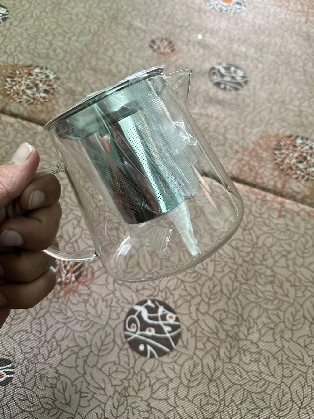 Round Glass Tea Pot with Heat Resistant Stainless Steel Infuser Perfect for Tea and Coffee Maker