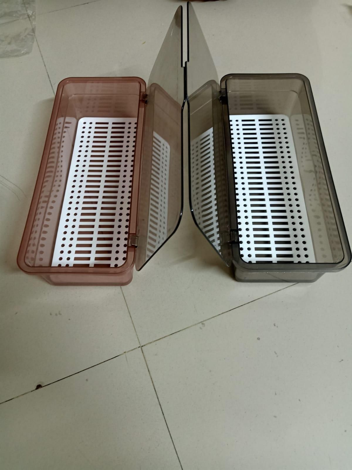 Multifunctional Transparent Cutlery Storage Box Pack of 1